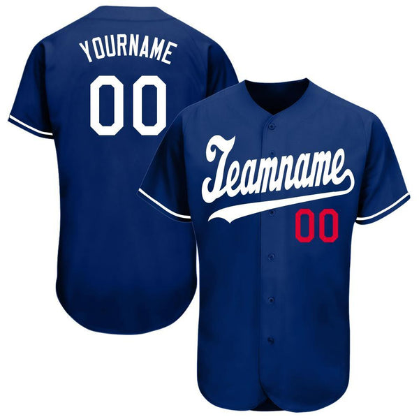 Custom Royal White-Red Baseball Jersey Custom Royal White-Red Baseball Jersey